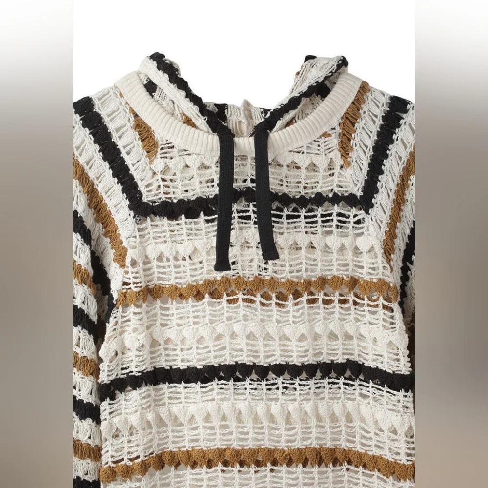 Isabel Marant Étoile Clay Crochet Tunic Dress With Hood - Picture 3 of 9